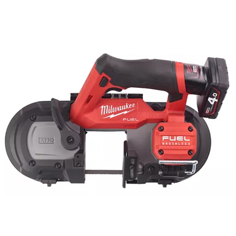 Купити Пила стрічкова акумуляторна безщіткова MILWAUKEE, M12 FBS64-402C, 64мм  (зарядний пристрій С12 С, 2 акумулятори М12 В4 4Аг, полотно, кейс). Офіційний магазин Мілвокі Україна, фірмова гарантія з доставкою по Украіні