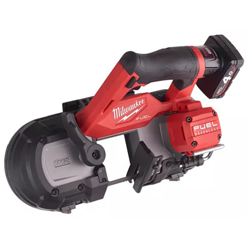 Купити Пила стрічкова акумуляторна безщіткова MILWAUKEE, M12 FBS64-402C, 64мм  (зарядний пристрій С12 С, 2 акумулятори М12 В4 4Аг, полотно, кейс). Офіційний магазин Мілвокі Україна, фірмова гарантія з доставкою по Украіні