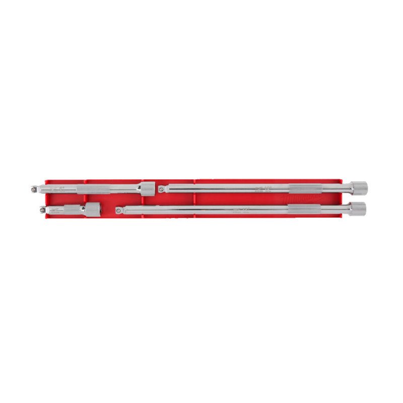 Купити Набір подовжувачів хромованих Wobble для головок 1/4'' MILWAUKEE, (4шт). Офіційний магазин Мілвокі Україна, фірмова гарантія з доставкою по Украіні