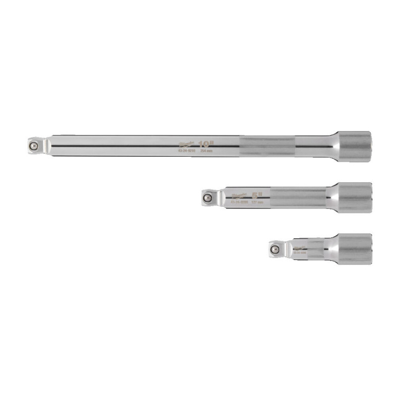 Купити Набір подовжувачів хромованих Wobble для головок 1/2''  MILWAUKEE, (3шт). Офіційний магазин Мілвокі Україна, фірмова гарантія з доставкою по Украіні