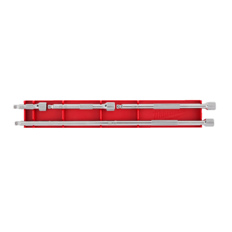 Купити Набір подовжувачів хромованих Wobble для головок 3/8'' MILWAUKEE, (4шт). Офіційний магазин Мілвокі Україна, фірмова гарантія з доставкою по Украіні