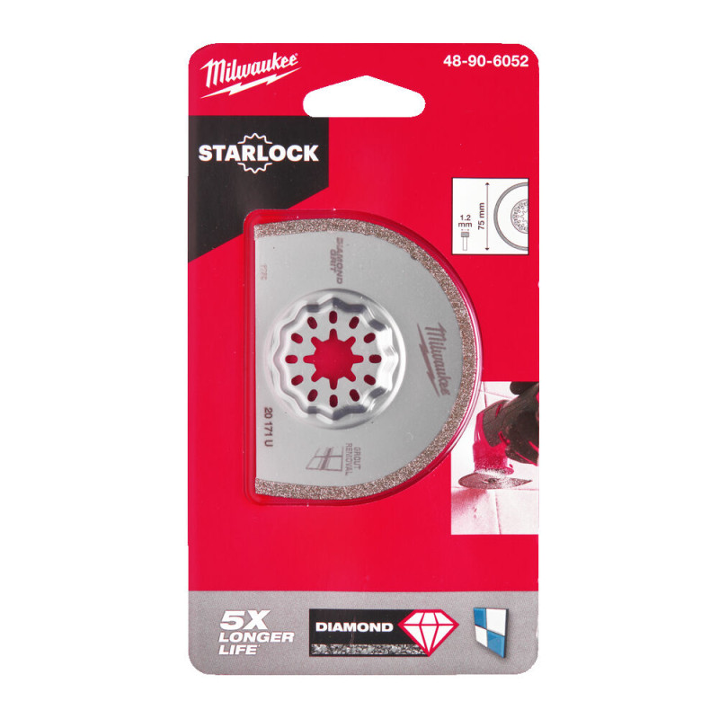 Купити Полотно для мультітула STARLOCK MILWAUKEE, Diamond Grit 75х25х1,2мм (видалення затирки). Офіційний магазин Мілвокі Україна, фірмова гарантія з доставкою по Украіні