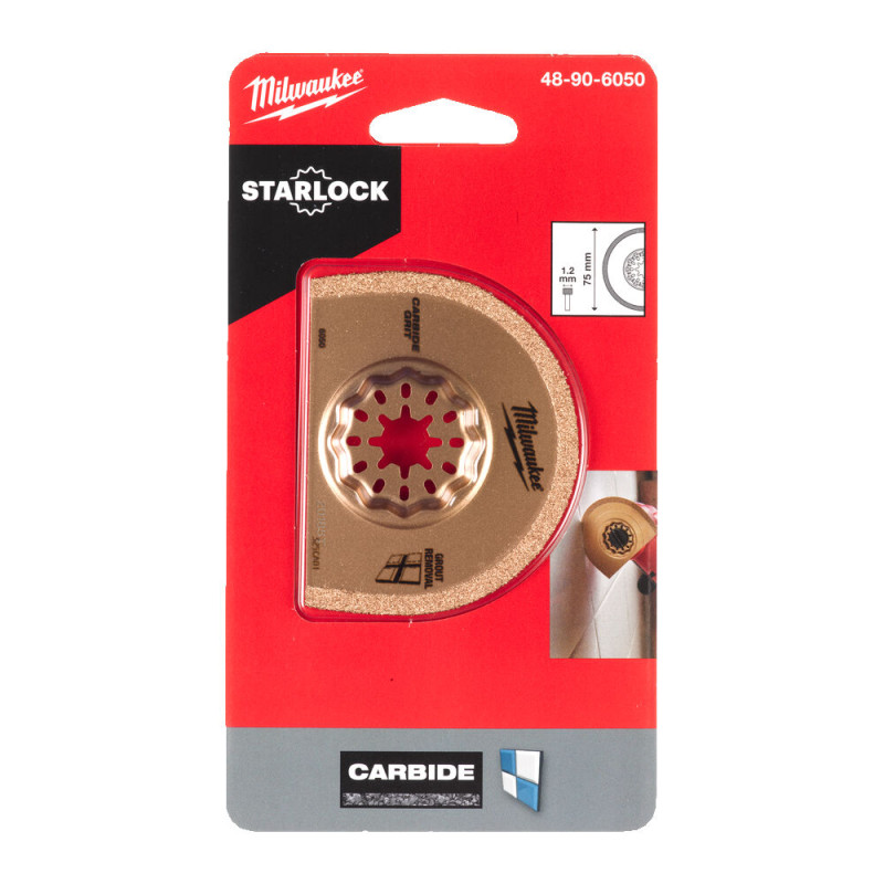 Купити Полотно для мультітула STARLOCK MILWAUKEE, Carbide Grit 75х20х1,2мм (видалення затирки). Офіційний магазин Мілвокі Україна, фірмова гарантія з доставкою по Украіні