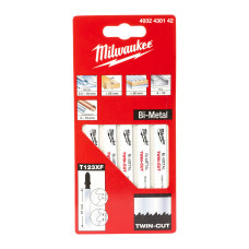 Купити Полотна для лобзиків T123XF Bi-Metal TWIN CUT MILWAUKEE, 91х2,5/1,8 мм, (5шт), (універсальні). Офіційний магазин Мілвокі Україна, фірмова гарантія з доставкою по Украіні
