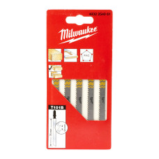 Купить Полотна для лобзиків T101B MILWAUKEE, 75х2,5мм, (5шт), (деревина, чистий різ). Официальный магазин Милвоки Украина, фирменная гарантия с доставкой по Украине