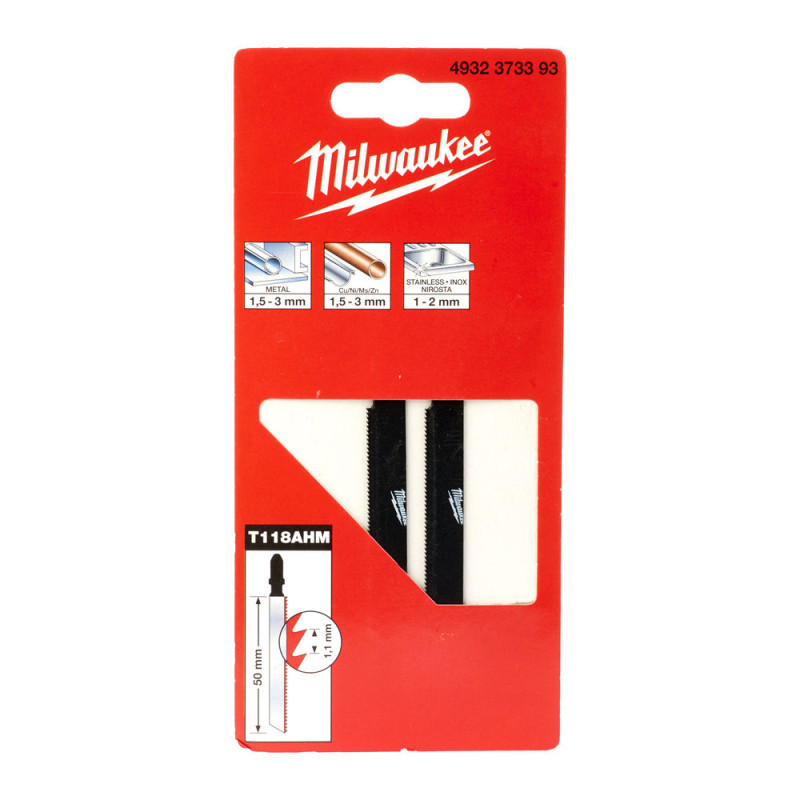 Купити Полотна для лобзиків T118AHM MILWAUKEE, 50х 1,1мм, (2шт), (нержавіюча сталь). Офіційний магазин Мілвокі Україна, фірмова гарантія з доставкою по Украіні