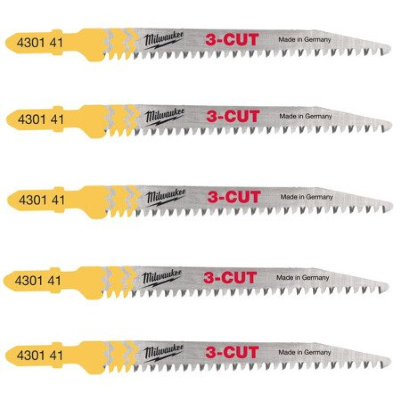 Купити Полотна для лобзиків T234X 3CUT MILWAUKEE, 91х2,5 мм , (5шт), (деревина, чистий різ). Офіційний магазин Мілвокі Україна, фірмова гарантія з доставкою по Украіні