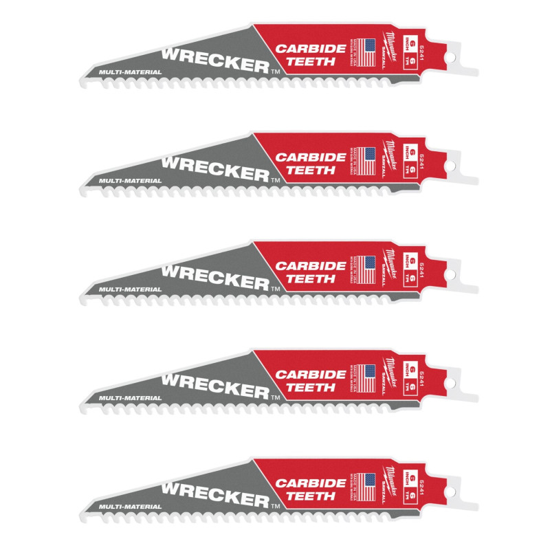 Купити Полотно для шабельних пил WRECKER CARBIDE MILWAUKEE, 150х4,2мм, (5шт), (мультіматеріал). Офіційний магазин Мілвокі Україна, фірмова гарантія з доставкою по Украіні