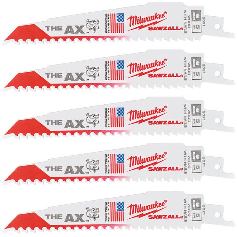 Купити Полотно для шабельних пил AX FANG TIP MILWAUKEE, 150х5,0мм, (5шт), (деревина з цвяхами). Офіційний магазин Мілвокі Україна, фірмова гарантія з доставкою по Украіні
