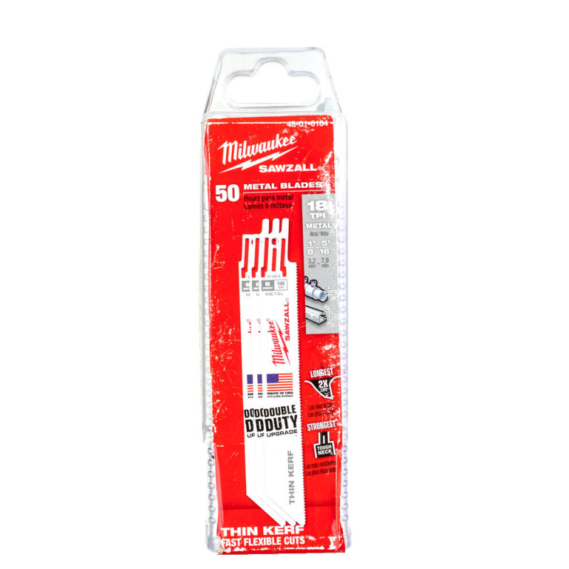 Купити Полотно для шабельних пил THIN KERF MILWAUKEE, 150х1,4мм, (50шт), (метал). Офіційний магазин Мілвокі Україна, фірмова гарантія з доставкою по Украіні