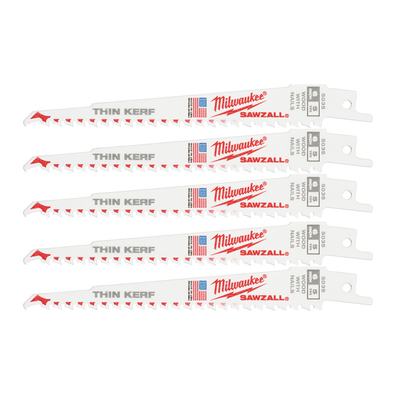 Купити Полотно для шабельних пил THIN KERF FANG TIP MILWAUKEE, 150х5,0мм, (5шт), (деревина з цвяхами). Офіційний магазин Мілвокі Україна, фірмова гарантія з доставкою по Украіні