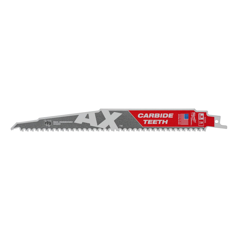 Купити Полотно для шабельних пил TCT AX FANG TIP MILWAUKEE, 230х5мм, (деревина з цвяхами) (заміна на 48475226). Офіційний магазин Мілвокі Україна, фірмова гарантія з доставкою по Украіні