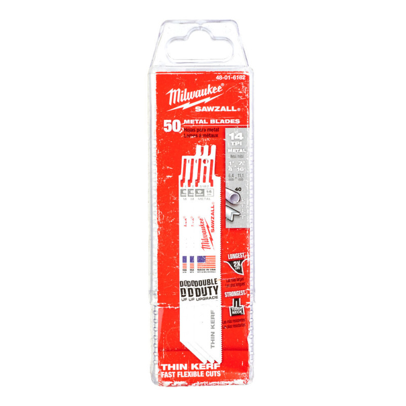 Купити Полотно для шабельних пил THIN KERF MILWAUKEE, 150х1,8мм, (50шт), (метал). Офіційний магазин Мілвокі Україна, фірмова гарантія з доставкою по Украіні