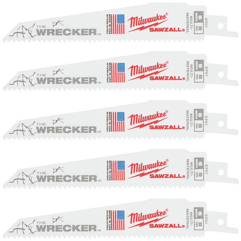 Купити Полотно для шабельних пил WRECKER MILWAUKEE, 150х3,6/2,3мм, (5шт), (метал, деревина з цвяхами). Офіційний магазин Мілвокі Україна, фірмова гарантія з доставкою по Украіні