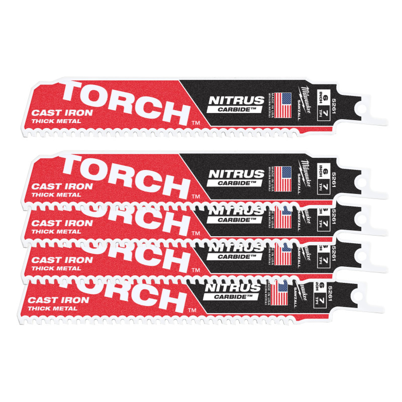 Купити Полотно для шабельних пил TORCH CARBIDE NITRUS MILWAUKEE, 150х3,1мм, (5шт), (метал). Офіційний магазин Мілвокі Україна, фірмова гарантія з доставкою по Украіні