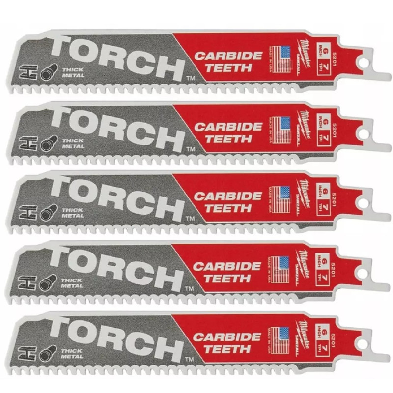 Купити Полотно для шабельних пил TORCH CARBIDE MILWAUKEE, 150х3,1мм, (5шт), (метал). Офіційний магазин Мілвокі Україна, фірмова гарантія з доставкою по Украіні