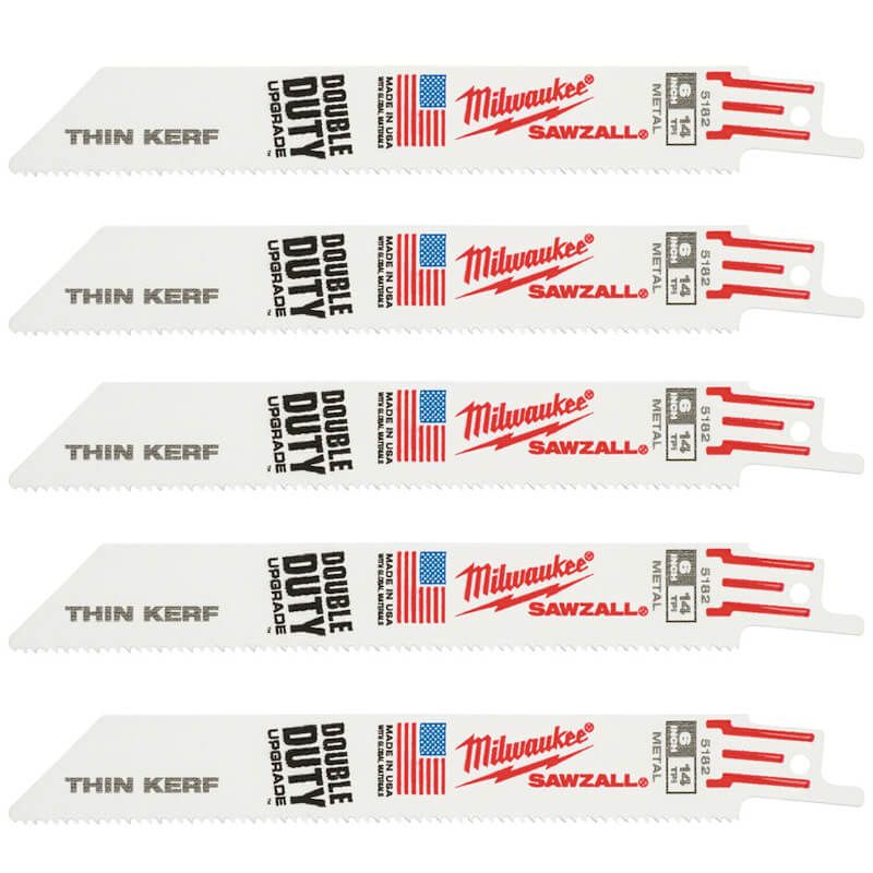 Купити Полотно для шабельних пил THIN KERF MILWAUKEE, 150х1,8мм, (5шт), (метал). Офіційний магазин Мілвокі Україна, фірмова гарантія з доставкою по Украіні