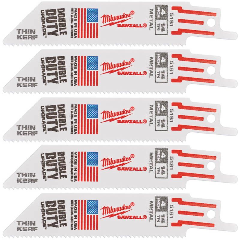 Купити Полотно для шабельних пил THIN KERF MILWAUKEE, 100х1,8мм, (5шт), (метал). Офіційний магазин Мілвокі Україна, фірмова гарантія з доставкою по Украіні