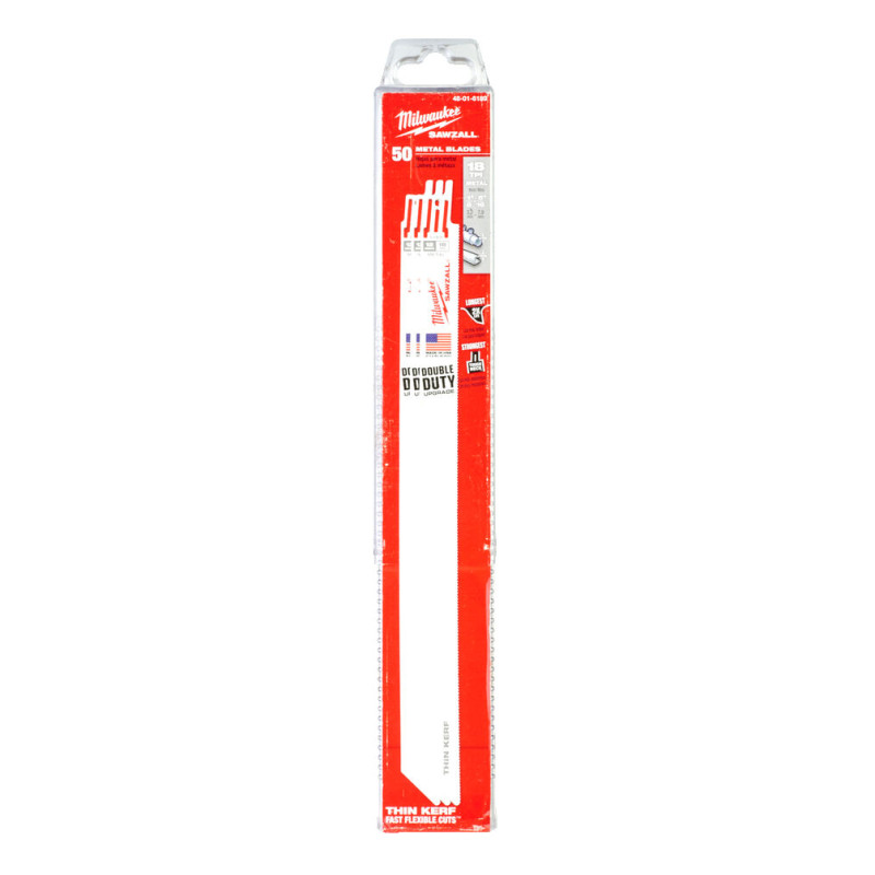 Купити Полотно для шабельлних пил THIN KERF MILWAUKEE, 300х1,4мм, (50шт), (метал). Офіційний магазин Мілвокі Україна, фірмова гарантія з доставкою по Украіні
