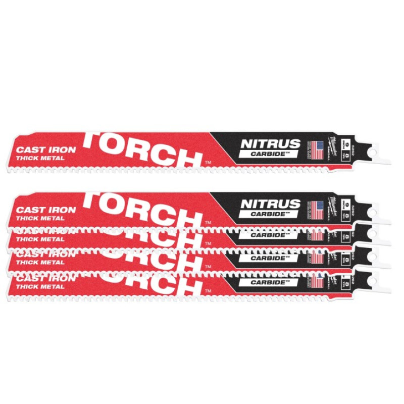Купити Полотно для шабельних пил TORCH CARBIDE NITRUS MILWAUKEE, 230х3,1мм, (5шт), (метал). Офіційний магазин Мілвокі Україна, фірмова гарантія з доставкою по Украіні