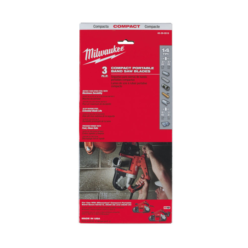 Купити Полотно для стрічкових пил MILWAUKEE, 898,52х1,8мм, (5-8мм товщина стінки), (3шт). Офіційний магазин Мілвокі Україна, фірмова гарантія з доставкою по Украіні