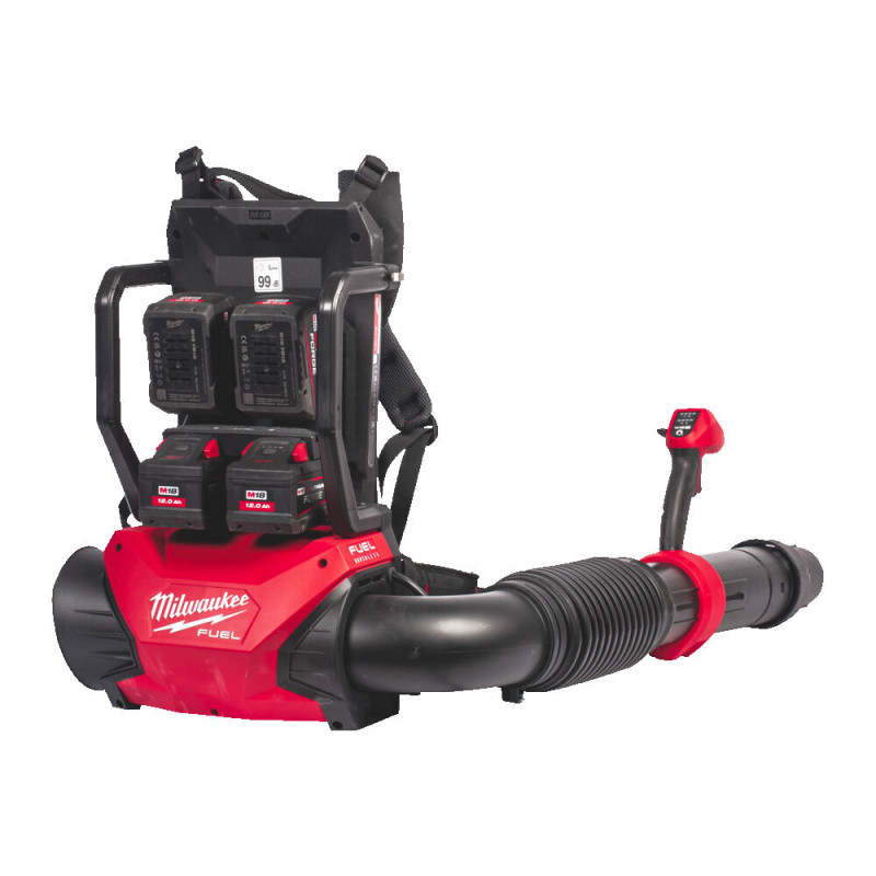 Купити Повітродувка ранцева акумуляторна безщіткова MILWAUKEE, M18 F2BPB-124 (2х18В) (зарядний пристрій M12-18 FC, 4 акумулятори М18 FВ12 12Аг, картонне пакування). Офіційний магазин Мілвокі Україна, фірмова гарантія з доставкою по Украіні