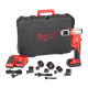 Купити Пробійник гідравлічний для отворів акумуляторний FORCE LOGIC MILWAUKEE M18 HKP-201CA (зарядний пристрій М12-18 С, 1 акумулятор М18 В2 2Аг, 2 шпильки. конектор, кульова тяга, адаптер, 10 пробійників та обмежувальних гільз,  кейс). Офіційний магазин Мілвокі Україна, фірмова гарантія з доставкою по Украіні