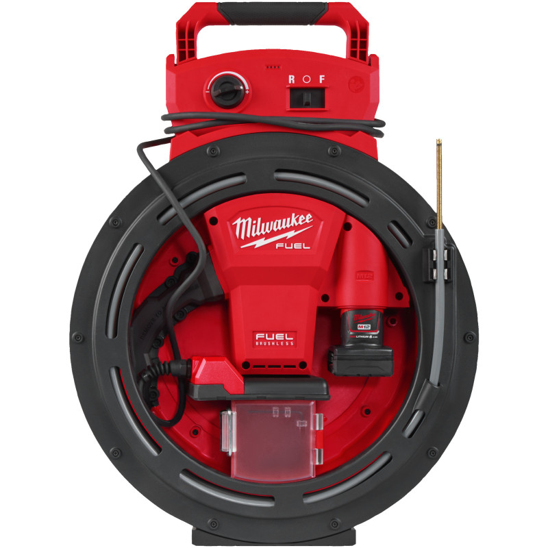 Купити Машина прочистна акумуляторна MILWAUKEE, M12 HSFSM-602, 5м (зарядний пристрій С12 С, 2 акумулятори М12 В6 6Аг, картонне пакування). Офіційний магазин Мілвокі Україна, фірмова гарантія з доставкою по Украіні