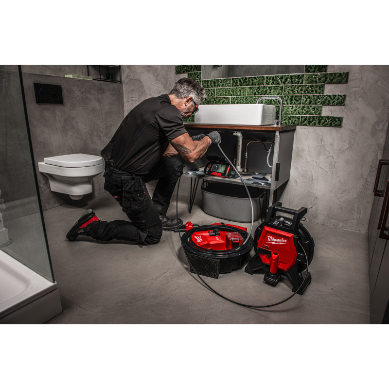 Купити Машина прочистна акумуляторна MILWAUKEE, M12 HSFSM-602, 5м (зарядний пристрій С12 С, 2 акумулятори М12 В6 6Аг, картонне пакування). Офіційний магазин Мілвокі Україна, фірмова гарантія з доставкою по Украіні