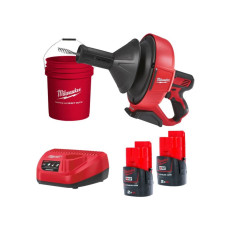 Купити Машина прочистна акумуляторна MILWAUKEE, M12 BDC6-202C, трос 6м (зарядний пристрій С12 С , 2 акумулятори М12 В2 2Аг, відро, картонне пакування). Офіційний магазин Мілвокі Україна, фірмова гарантія з доставкою по Украіні