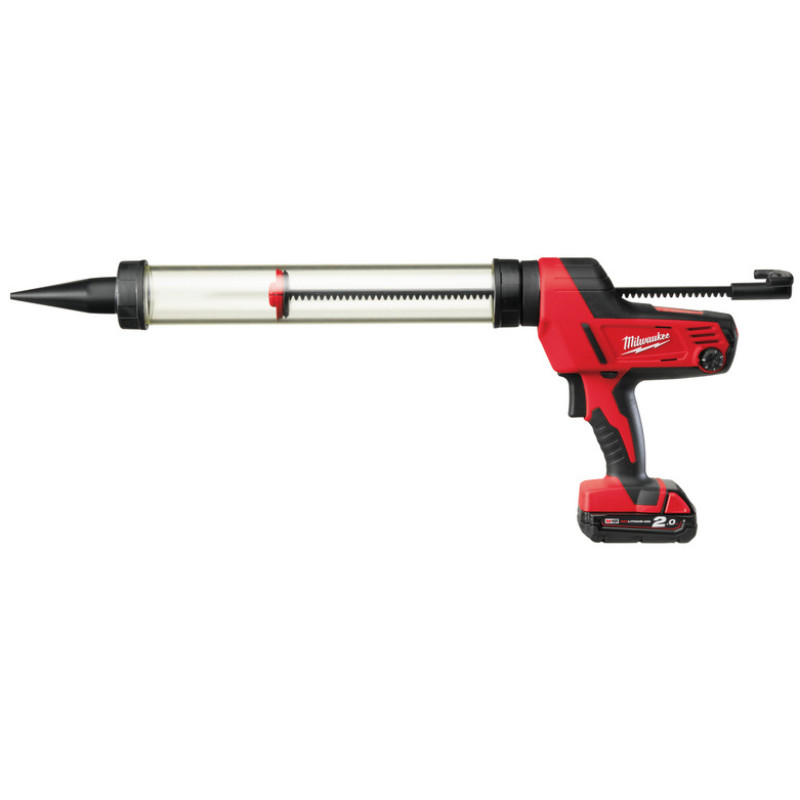 Купити Пістолет для герметиків акумуляторний MILWAUKEE, C18 PCG/600A-201В, 600мл (заряд.пристрій М12-18 С, 1 акумулятор М18 В2 2Аг, алюмінієва туба, сумка). Офіційний магазин Мілвокі Україна, фірмова гарантія з доставкою по Украіні