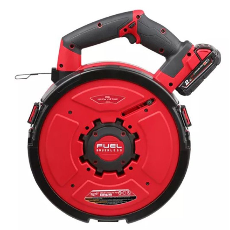 Купити Пристрій акумуляторний для протягування кабелю MILWAUKEE, M18 FPFT-202 ST Set, 36м (зарядний пристрій M12-18 FC, 2 акумулятори M18 B2 2Аг. барабан зі сталевим дротом 36м Х 3мм). Офіційний магазин Мілвокі Україна, фірмова гарантія з доставкою по Украіні
