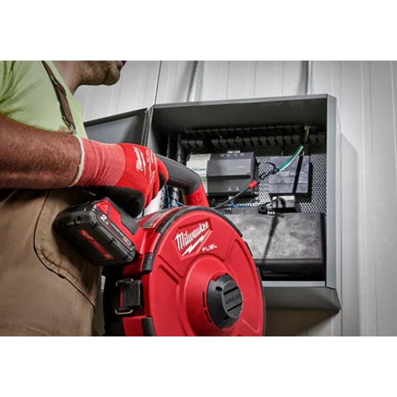 Купити Пристрій акумуляторний для протягування кабелю MILWAUKEE, M18 FPFT-202 ST Set, 36м (зарядний пристрій M12-18 FC, 2 акумулятори M18 B2 2Аг. барабан зі сталевим дротом 36м Х 3мм). Офіційний магазин Мілвокі Україна, фірмова гарантія з доставкою по Украіні