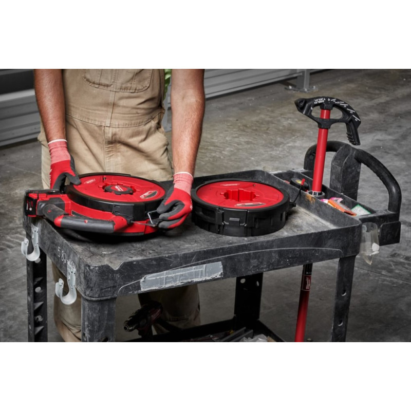 Купити Пристрій акумуляторний для протягування кабелю MILWAUKEE, M18 FPFT-202 ST Set, 36м (зарядний пристрій M12-18 FC, 2 акумулятори M18 B2 2Аг. барабан зі сталевим дротом 36м Х 3мм). Офіційний магазин Мілвокі Україна, фірмова гарантія з доставкою по Украіні