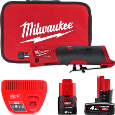 Купити Шліфмашина пряма цангова акумуляторна безщіткова MILWAUKEE, M12 FDGS-422B (зарядний пристрій С12 С, 1 акумулятор М12 В2 2Аг, 1 акумулятор М12 В4 4Аг,  цангі 6 та 8мм, сумка). Офіційний магазин Мілвокі Україна, фірмова гарантія з доставкою по Украіні