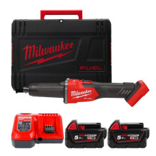 Купити Шліфмашина пряма акумуляторна безщіткова MILWAUKEE, M18 FDGRB-502X, діаметр 6/8мм (зарядний пристрій М12-18 FC, 2 акумулятори М18 В5 5Аг, HDкейс). Офіційний магазин Мілвокі Україна, фірмова гарантія з доставкою по Украіні