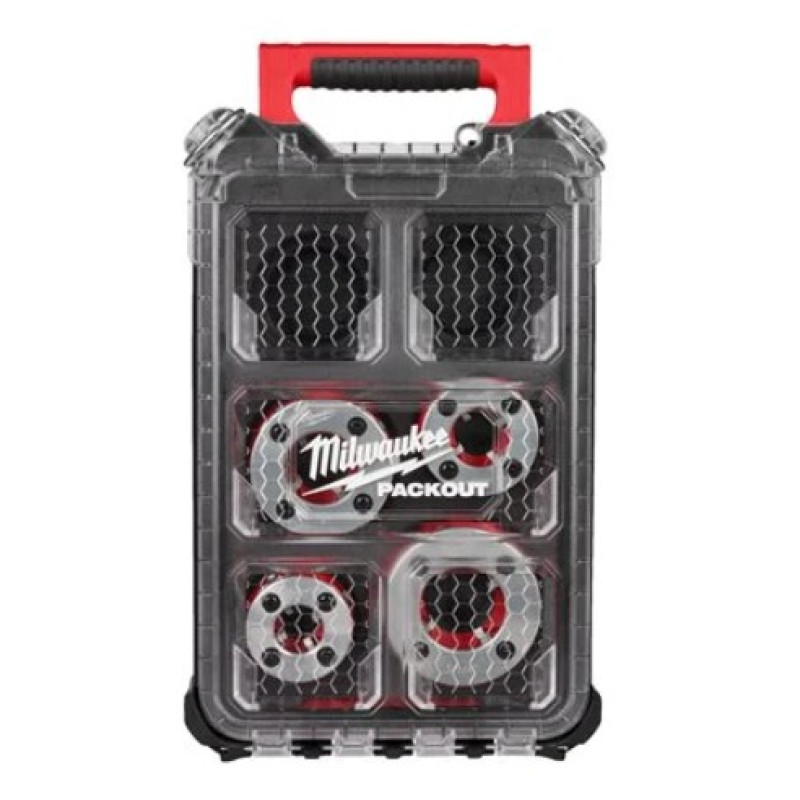 Купити Набір головок для нарізання різблення PACKOUT MILWAUKEE FPT114HK BSPT Alloy, (для FPT114) (4шт). Офіційний магазин Мілвокі Україна, фірмова гарантія з доставкою по Украіні