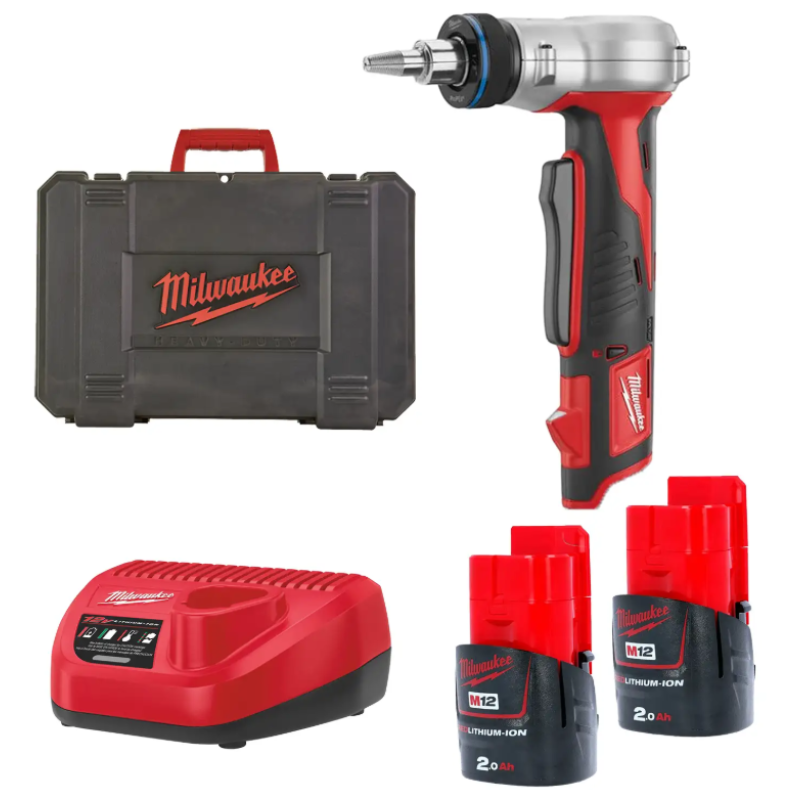 Купити Інструмент розширювальний акумуляторний UPONOR Q&E MILWAUKEE, C12PXP-202C (зарядний пристрій С12 С, 2 акумулятори М12 В2 2Аг, аксесуари, кейс). Офіційний магазин Мілвокі Україна, фірмова гарантія з доставкою по Украіні
