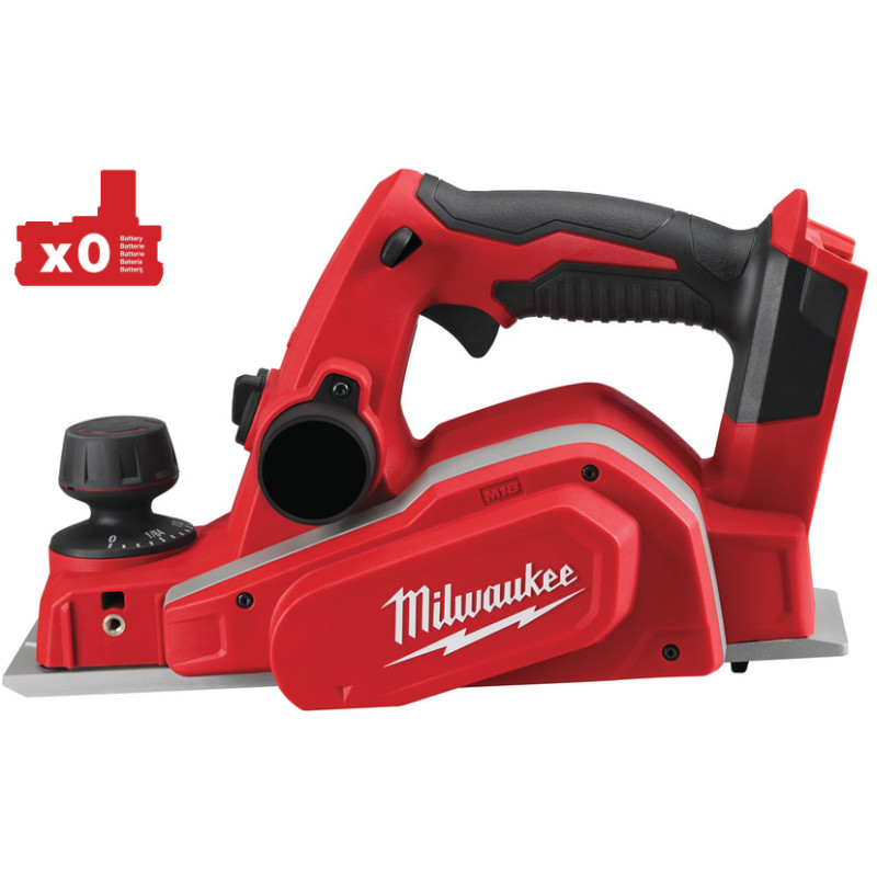 Купити Рубанок акумуляторний MILWAUKEE, M18 BP-0, 82мм (+пилозбірник, кутова та бокова напрямна). Офіційний магазин Мілвокі Україна, фірмова гарантія з доставкою по Украіні