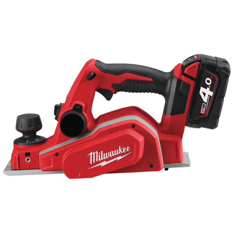 Купити Рубанок акумуляторний MILWAUKEE, M18 BP-402C, 82мм (зарядний пристрій М12-18 С, 2 акумулятори М18 В4 4Аг, кейс). Офіційний магазин Мілвокі Україна, фірмова гарантія з доставкою по Украіні