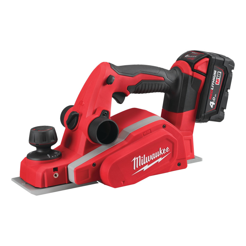 Купити Рубанок акумуляторний MILWAUKEE, M18 BP-402C, 82мм (зарядний пристрій М12-18 С, 2 акумулятори М18 В4 4Аг, кейс). Офіційний магазин Мілвокі Україна, фірмова гарантія з доставкою по Украіні