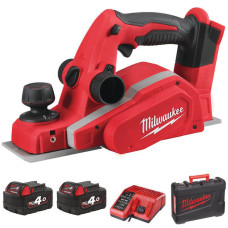 Купити Рубанок акумуляторний MILWAUKEE, M18 BP-402C, 82мм (зарядний пристрій М12-18 С, 2 акумулятори М18 В4 4Аг, кейс). Офіційний магазин Мілвокі Україна, фірмова гарантія з доставкою по Украіні