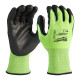 Купити Рукавиці робочі сигнальні Hi-Vis MILWAUKEE, з опором порізам 3/C рівня, розмір 9/L. Офіційний магазин Мілвокі Україна, фірмова гарантія з доставкою по Украіні