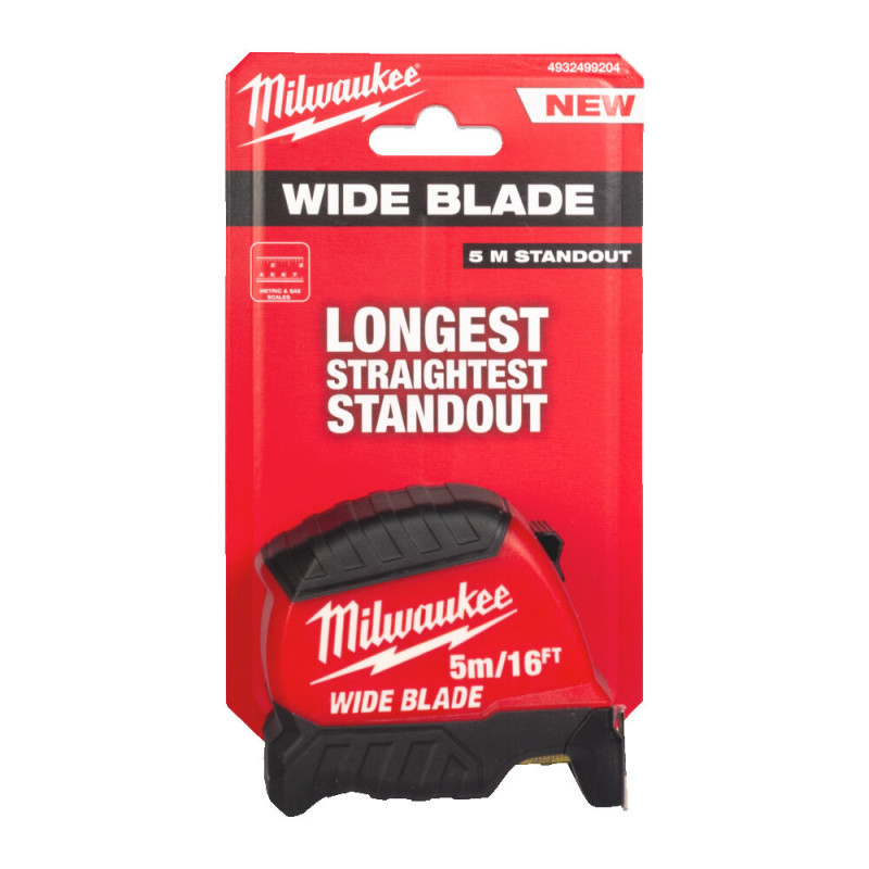 Купити Рулетка WIDE BLADE MILWAUKEE (Gen2), 5м/16фт (35мм). Офіційний магазин Мілвокі Україна, фірмова гарантія з доставкою по Украіні