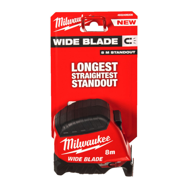 Купити Рулетка магнитная WIDE BLADE MAGNETIC MILWAUKEE (Gen2), 8м (35мм). Офіційний магазин Мілвокі Україна, фірмова гарантія з доставкою по Украіні
