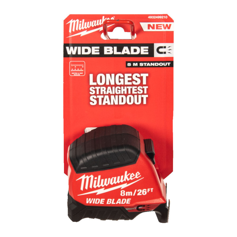 Купити Рулетка магнитная WIDE BLADE MAGNETIC MILWAUKEE (Gen2), 8м/26фт (35мм). Офіційний магазин Мілвокі Україна, фірмова гарантія з доставкою по Украіні