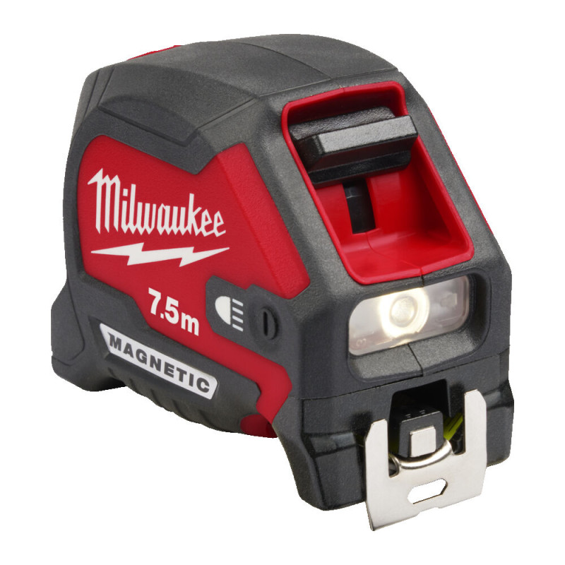 Купити Рулетка магнітна MAGNETIC MILWAUKEE з LED підсвіткою, 7,5м, (30мм). Офіційний магазин Мілвокі Україна, фірмова гарантія з доставкою по Украіні