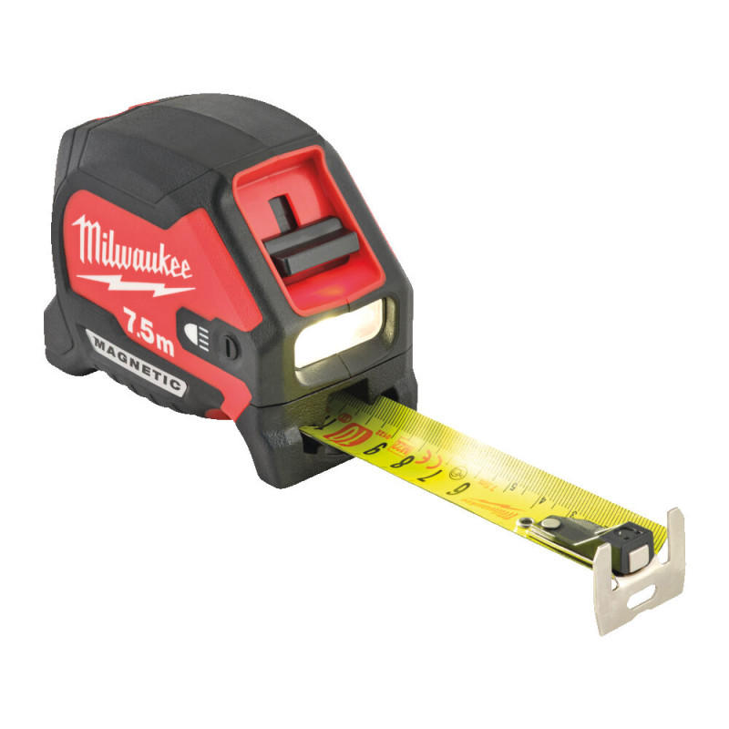Купити Рулетка магнітна MAGNETIC MILWAUKEE з LED підсвіткою, 7,5м, (30мм). Офіційний магазин Мілвокі Україна, фірмова гарантія з доставкою по Украіні