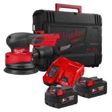 Купити Шліфмашина ексцентрикова акумуляторна безщіткова MILWAUKEE, M18 FROS125-502X, діаметр 125мм (зарядний пристрій М12-18 FC. 2 акумулятори М18 В5 5Аг, HDкейс). Офіційний магазин Мілвокі Україна, фірмова гарантія з доставкою по Украіні