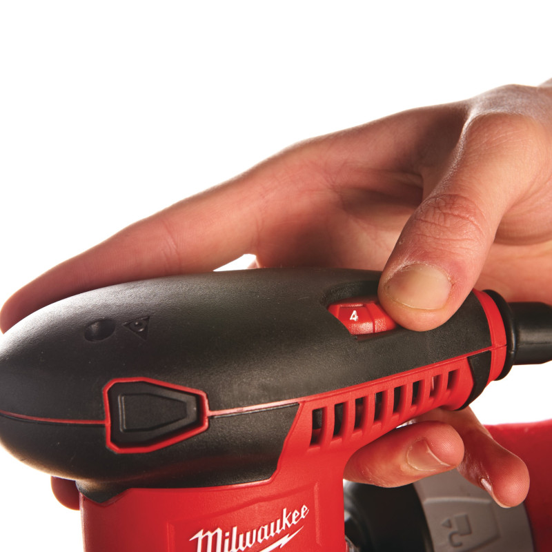 Купити Шліфмашина ексцентрикова MILWAUKEE, ROS 125 E, 300Вт, діаметр 125мм (шліфпапір, пилозбірник, кабель, сумка). Офіційний магазин Мілвокі Україна, фірмова гарантія з доставкою по Украіні